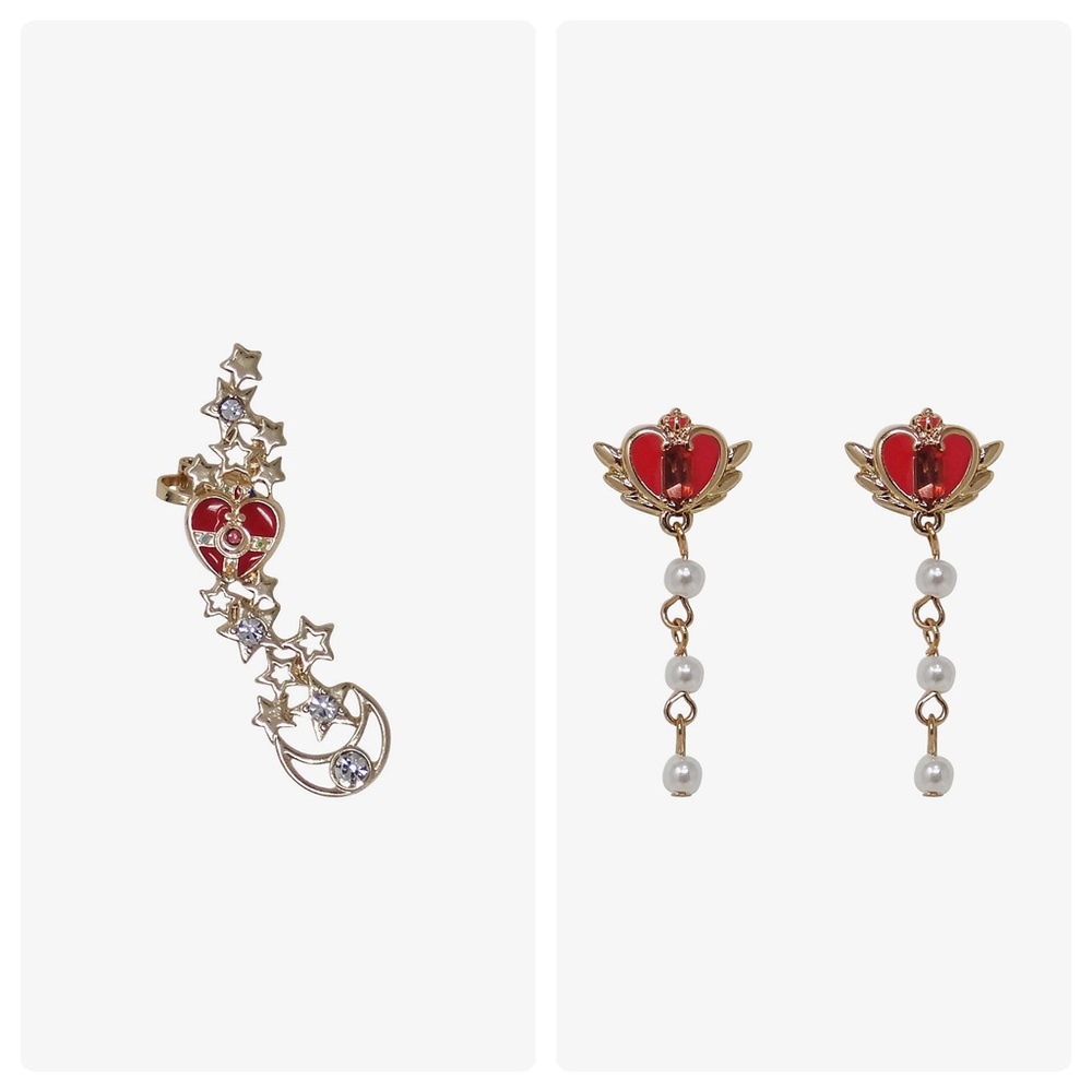 Sailor Moon Heart Compact Ear Cuff & Earrings